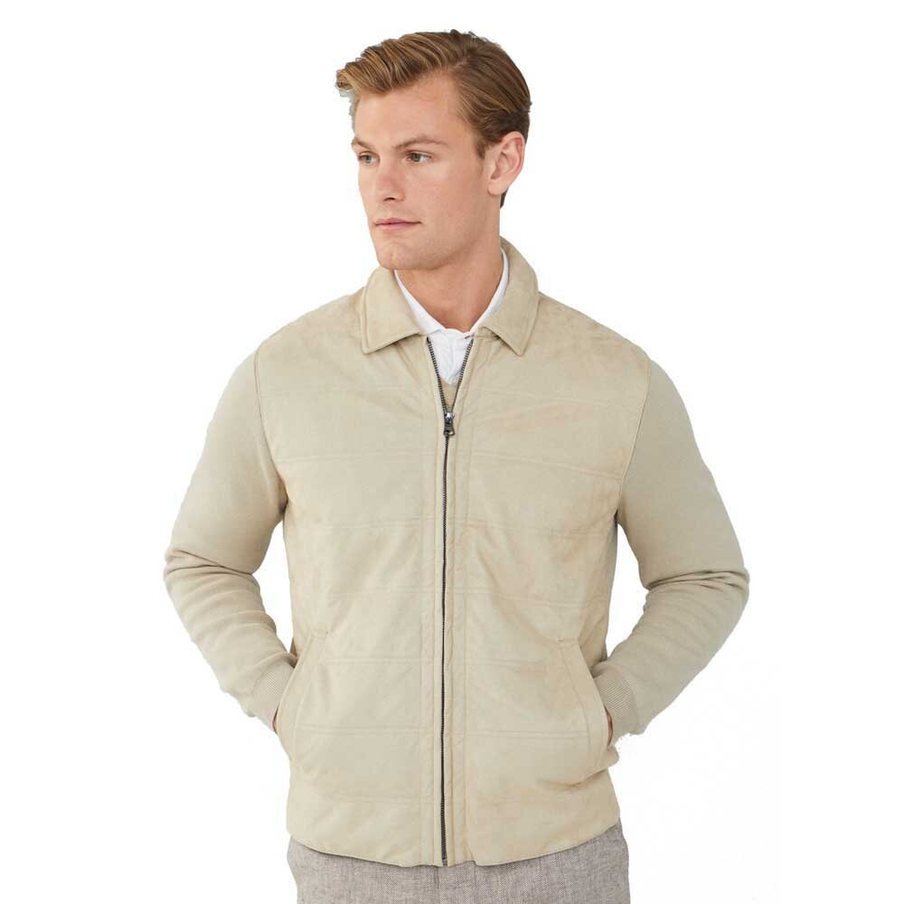 

Свитер Hackett Faux Suede Hyb Full Zip, бежевый