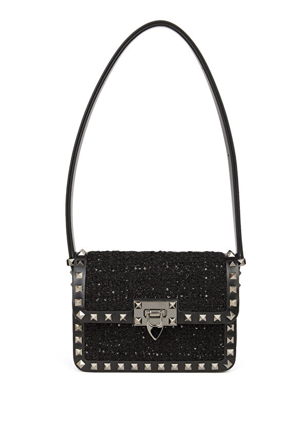 

Черная женская твидовая сумка rockstud Valentino Garavani