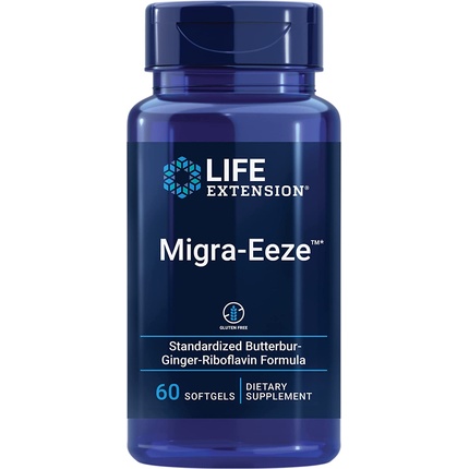 Экстракт корня белокопытника Migra-Eeze с витамином B2 и добавкой имбиря, 60 мягких таблеток, Life Extension