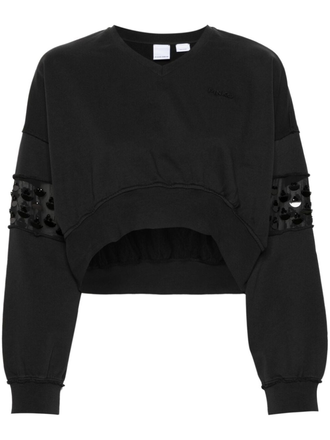 

PINKO укороченная толстовка с пайетками, черный