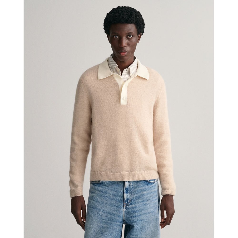 

Поло Gant Mohair Rugger, бежевый