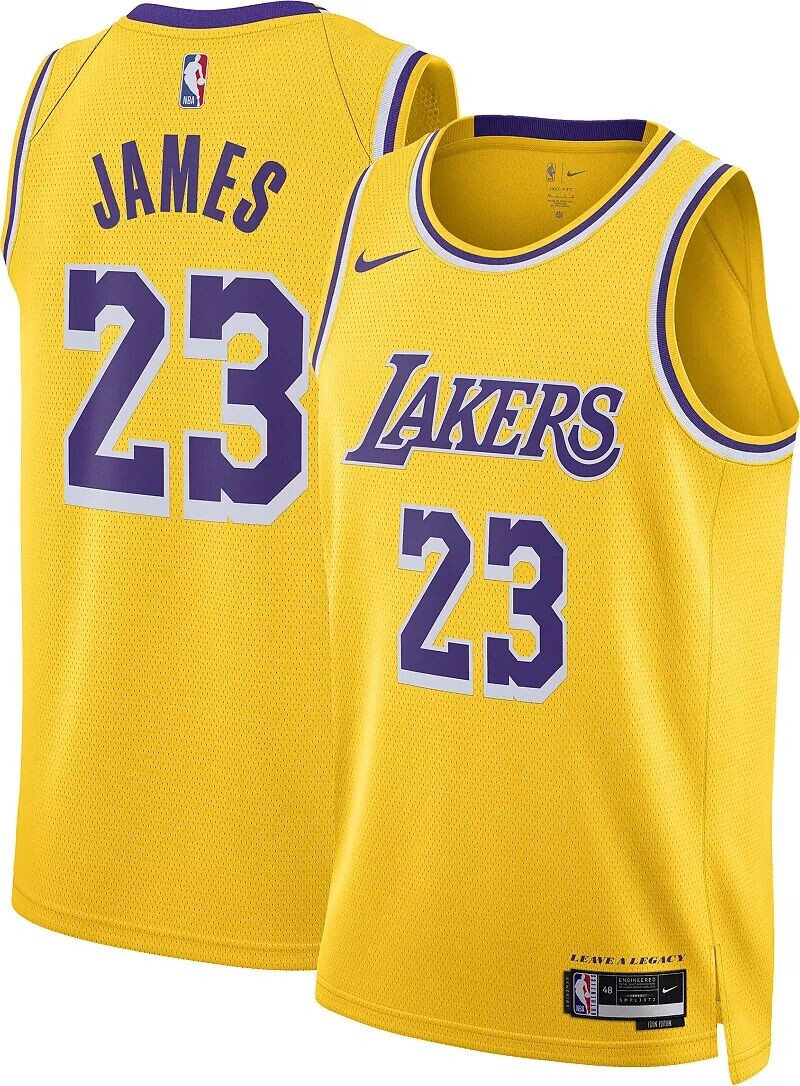 

Мужская футболка Nike Los Angeles Lakers LeBron James № 23, желтая Swingman