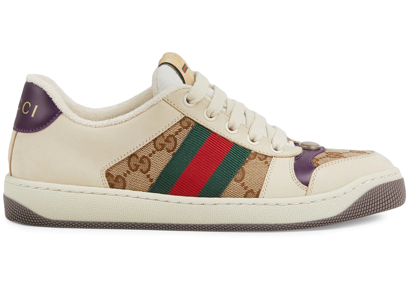 

Кроссовки Gucci Screener GG Canvas, бежевый/коричневый/фиолетовый