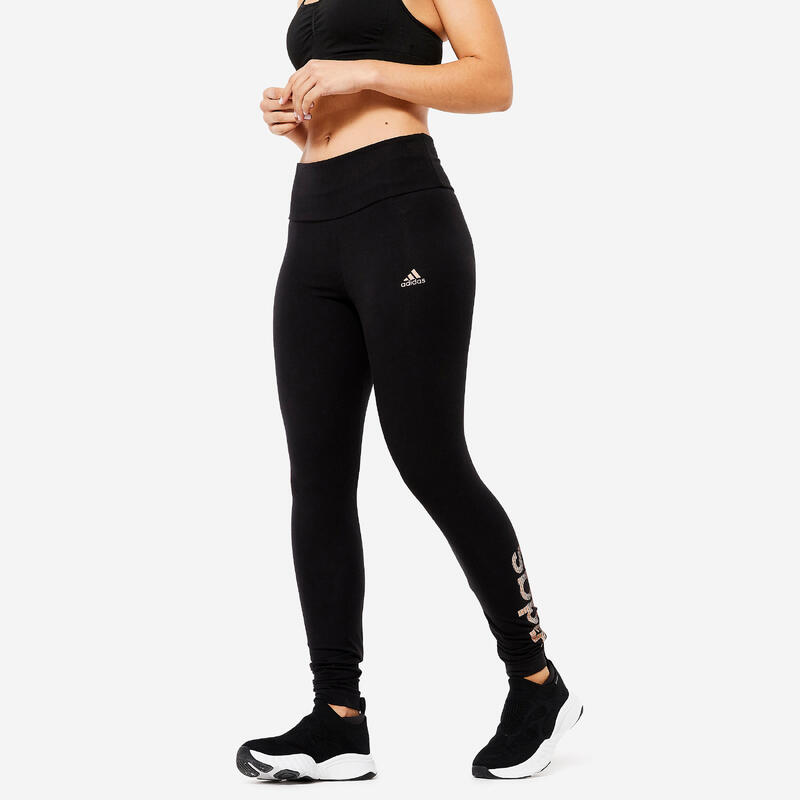 Женские мягкие леггинсы для фитнеса Adidas, черные