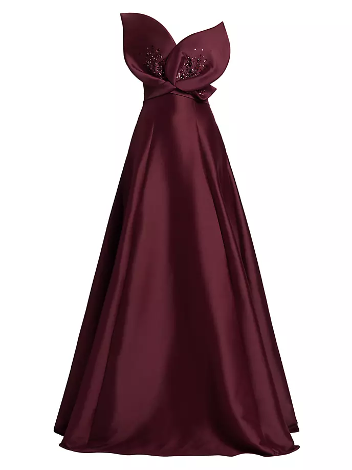 

Платье из лепестка Микадо Badgley Mischka, цвет wine