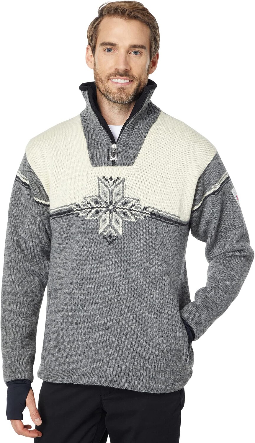 

Водонепроницаемый свитер Veskre Dale of Norway, цвет Smoke/Off-White/Dark Charcoal