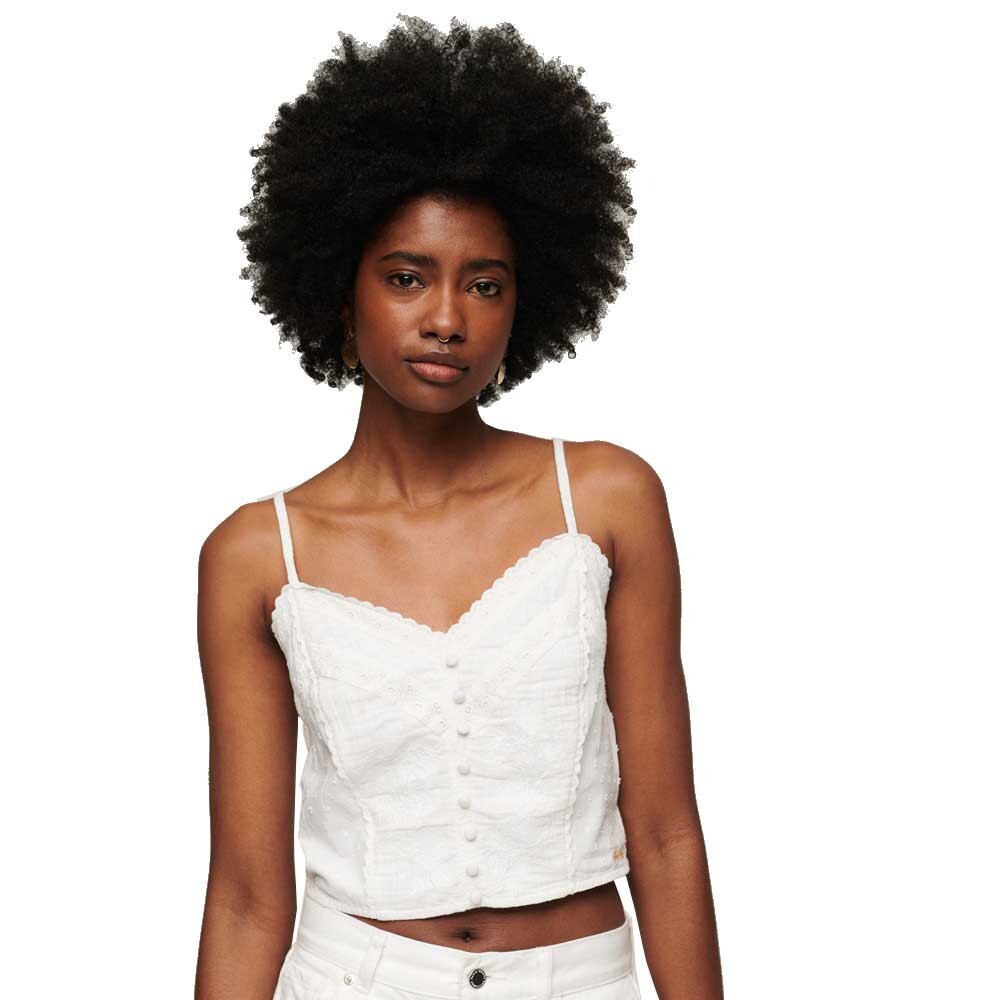 

Короткое платье Superdry Vintage Embroidered Cami Sleeveless, белый