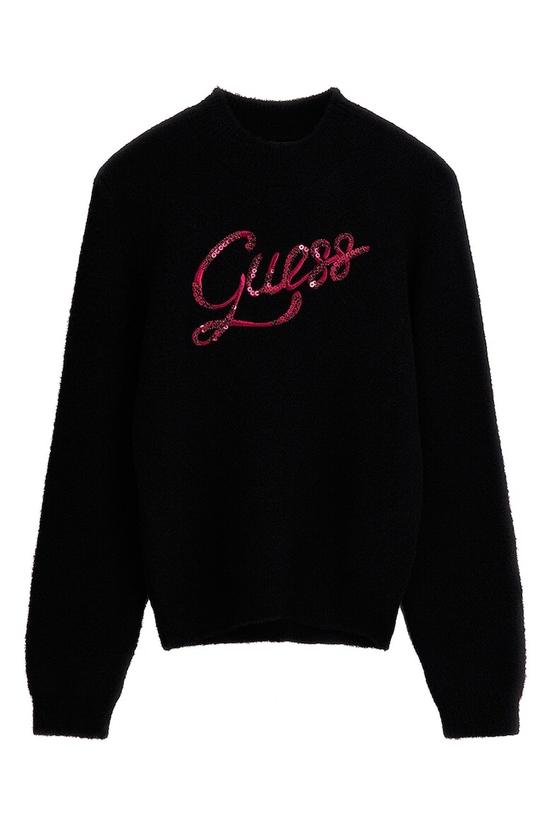 

Свитер с овальным вырезом и пайетками Guess, черный