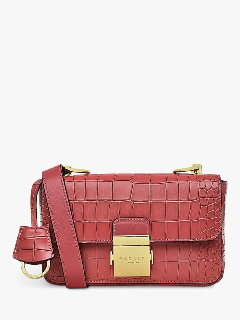 

Сумка через плечо Radley Hanley Close Mini с эффектом крокодила, медно-розовый