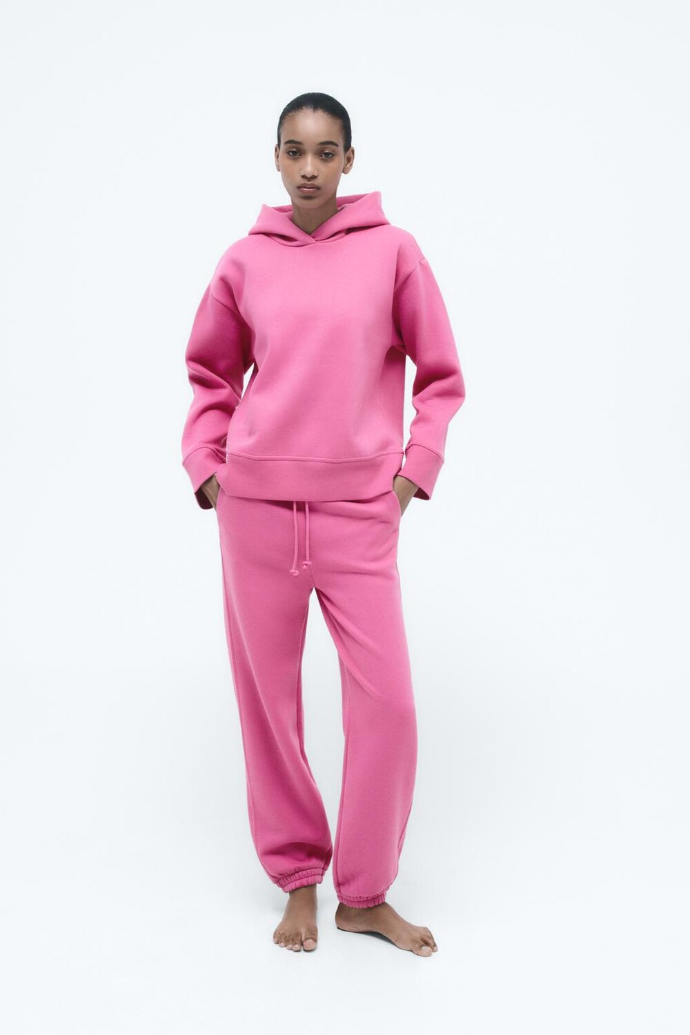 

Толстовка с капюшоном ZARA, средне-розовый