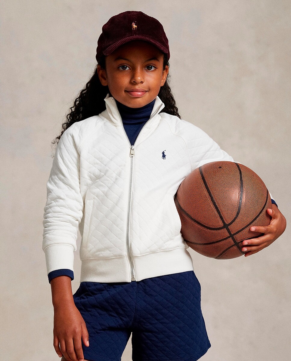 

Куртка на молнии для девочки цвета экрю Polo Ralph Lauren