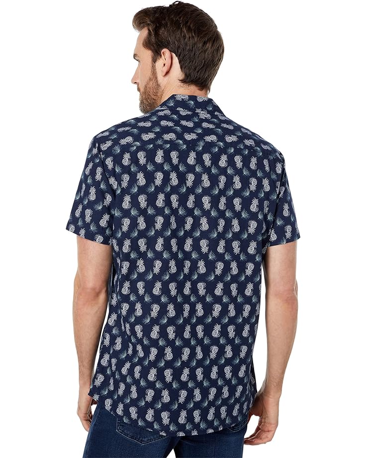 Рубашка Selected Homme Classic Linen Short Sleeve Shirt, цвет Sky Captain Pineapple