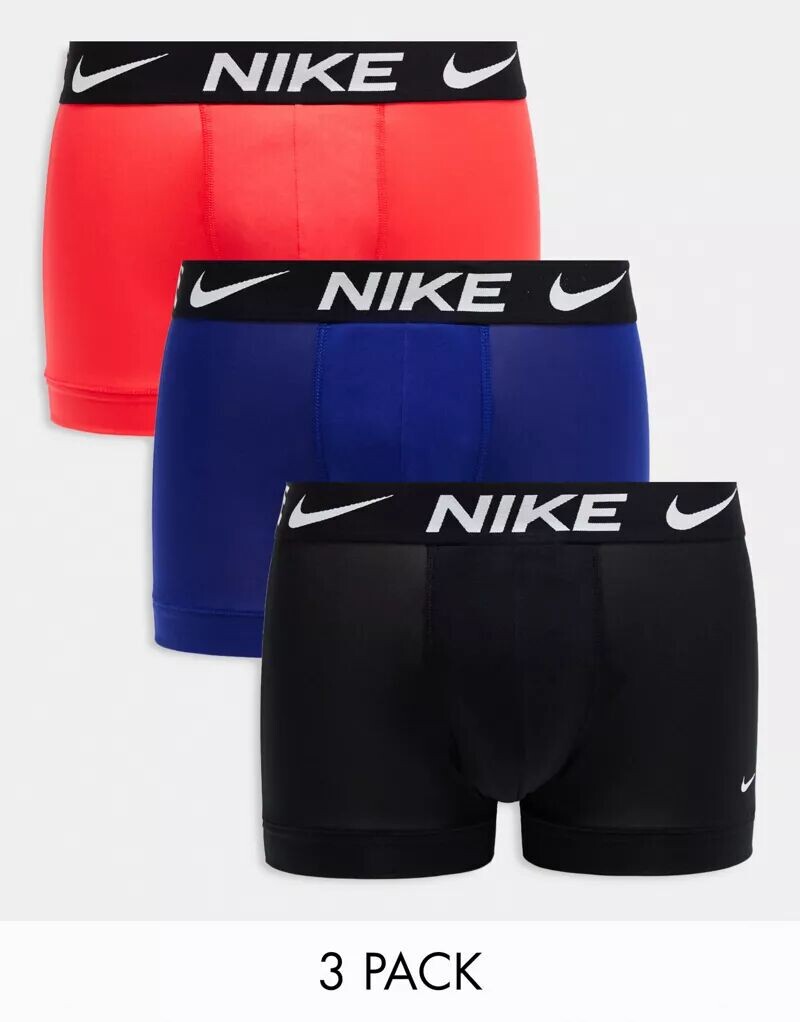 

Комплект из трех трусов из микрофибры Nike Dri-FIT Essential темно-синего/розового/черного цвета