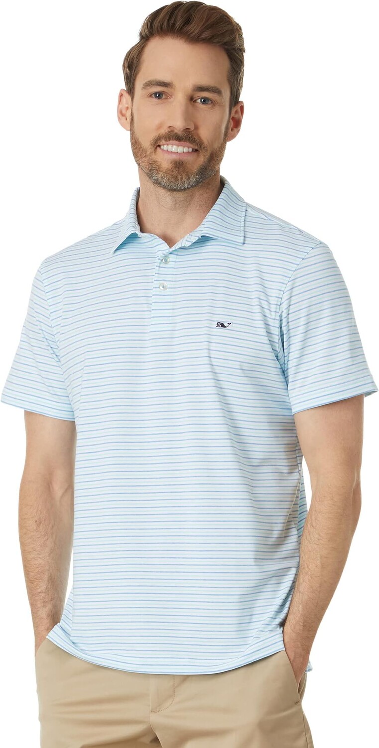 

Рубашка-поло Tri Bradley Stripe Sankaty Vineyard Vines, цвет Stripe White Cap/Island Paradise/Ocean Breeze Tejeda