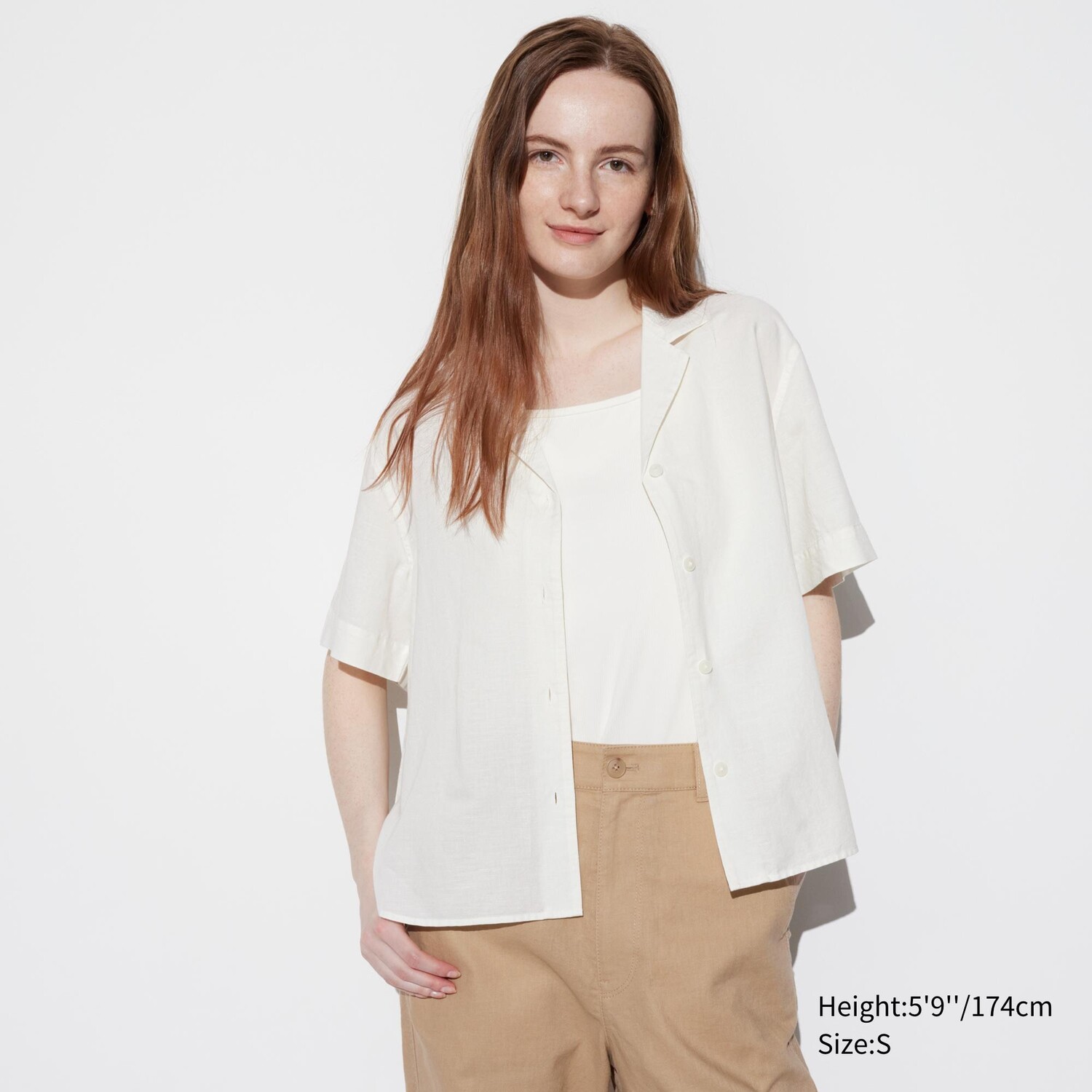 

Рубашка UNIQLO льняная, айвори