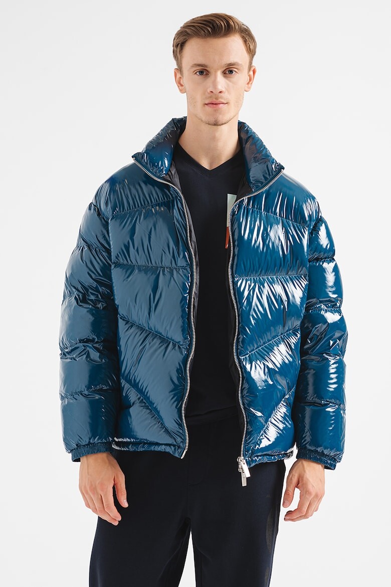 

Зимний пуховик на молнии и с капюшоном Armani Exchange, синий