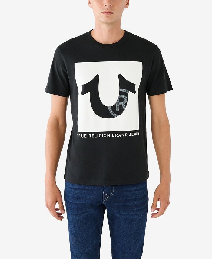 

Мужская футболка с заклепками и коротким рукавом True Religion, черный