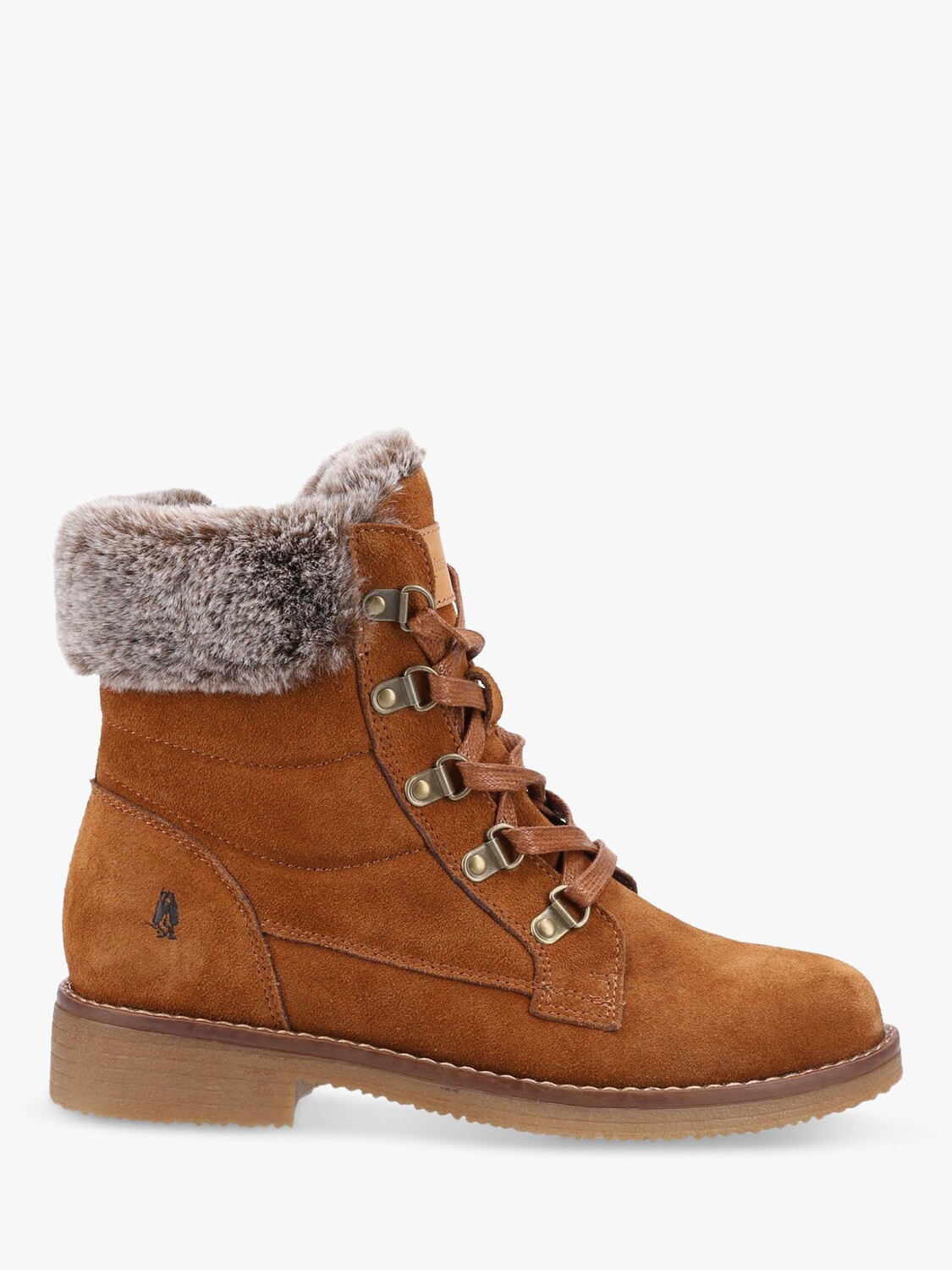 

Кожаные байкерские ботинки Hush Puppies Florence на шнуровке из искусственного меха, светло-коричневые
