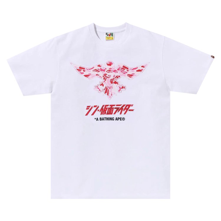 Футболка BAPE x Shin Kamen Rider Shocker Emblem 'White/Pink', белый kamen rider printing men
