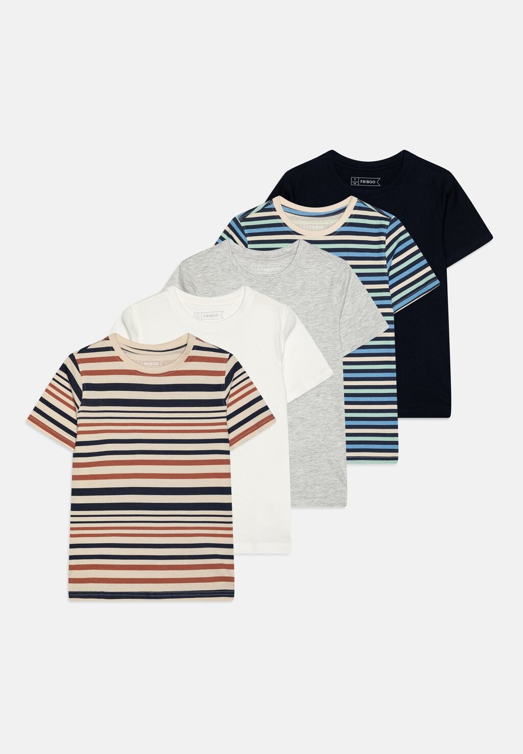 

Футболка с принтом UNISEX 5 PACK Friboo, цвет dark blue/white/mottled light grey