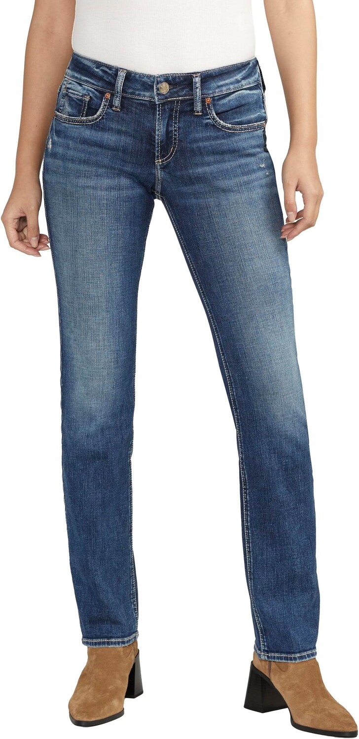 

Джинсы Britt Low Rise Straight Leg Jeans L90410SCV305 Silver Jeans Co., цвет Indigo