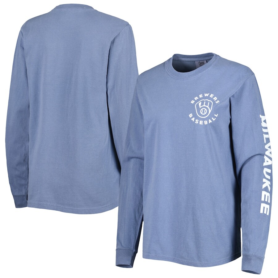

Футболка с длинным рукавом Soft as a Grape Milwaukee Brewers, синий