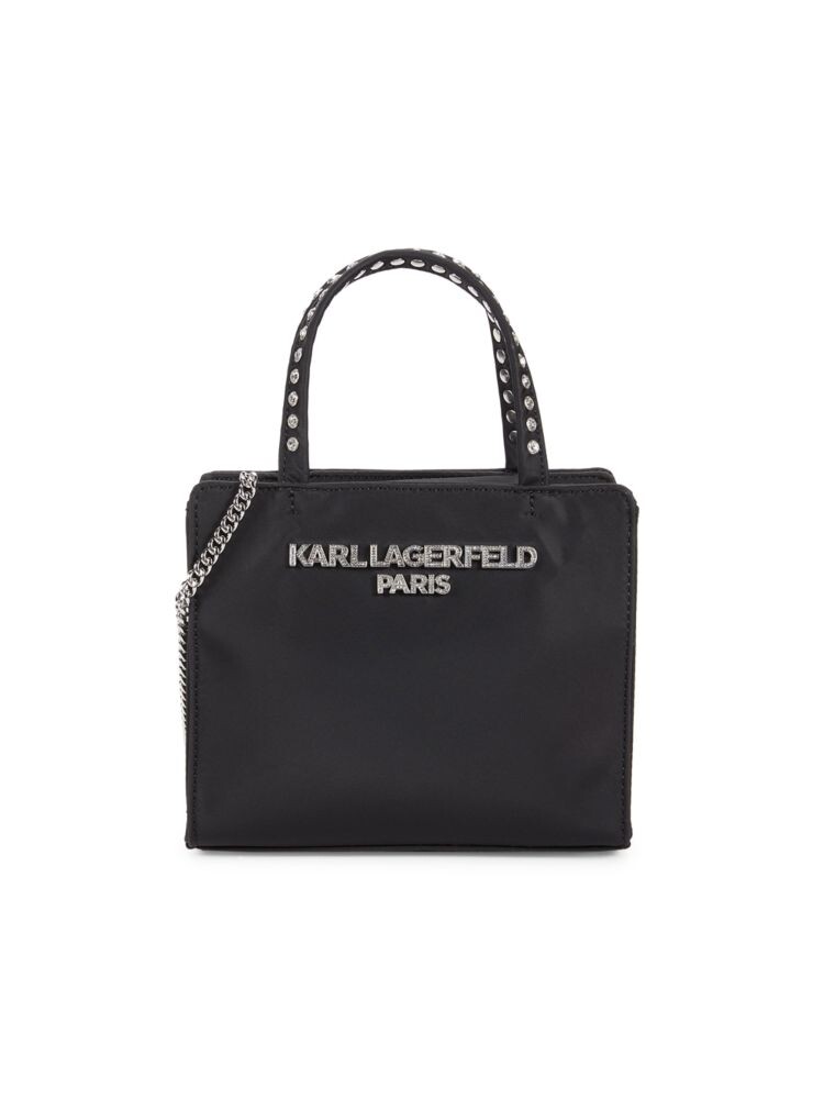 

Маленькая сумка-тоут с логотипом Ikons Karl Lagerfeld Paris, черный