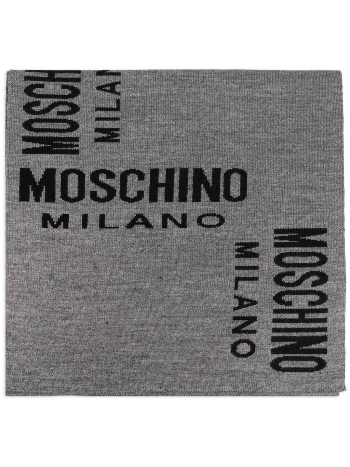 

Moschino шарф с логотипом, связанный интарсией, серый