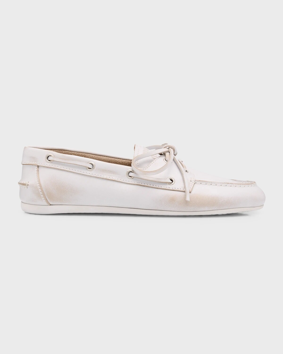 

Кожаные мокасины на шнуровке Miu Miu, цвет Bianco