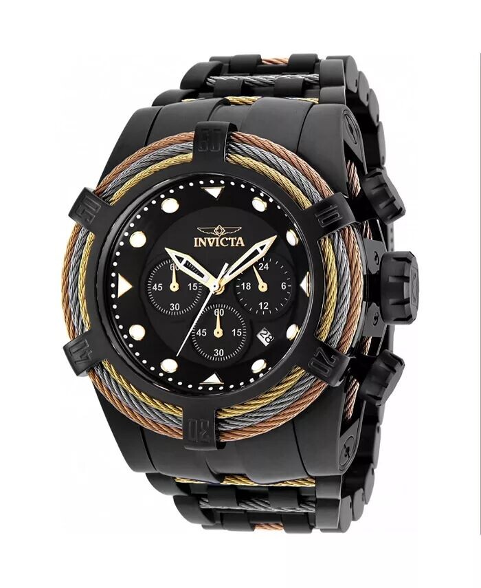 

Мужские часы 23050 Bolt Quartz Chronograph с черным циферблатом Invicta, черный
