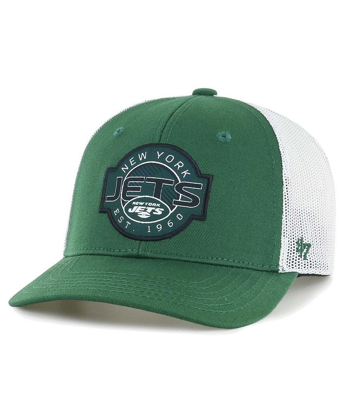 Зеленая, белая молодежная регулируемая кепка дальнобойщика New York Jets Scramble для мальчиков и девочек '47 Brand, зеленый/белый