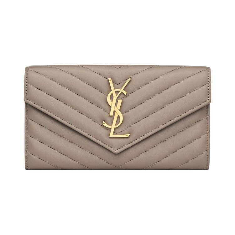 

Кошелек Saint Laurent Large Flap Wallet, цвет Greyish Brown