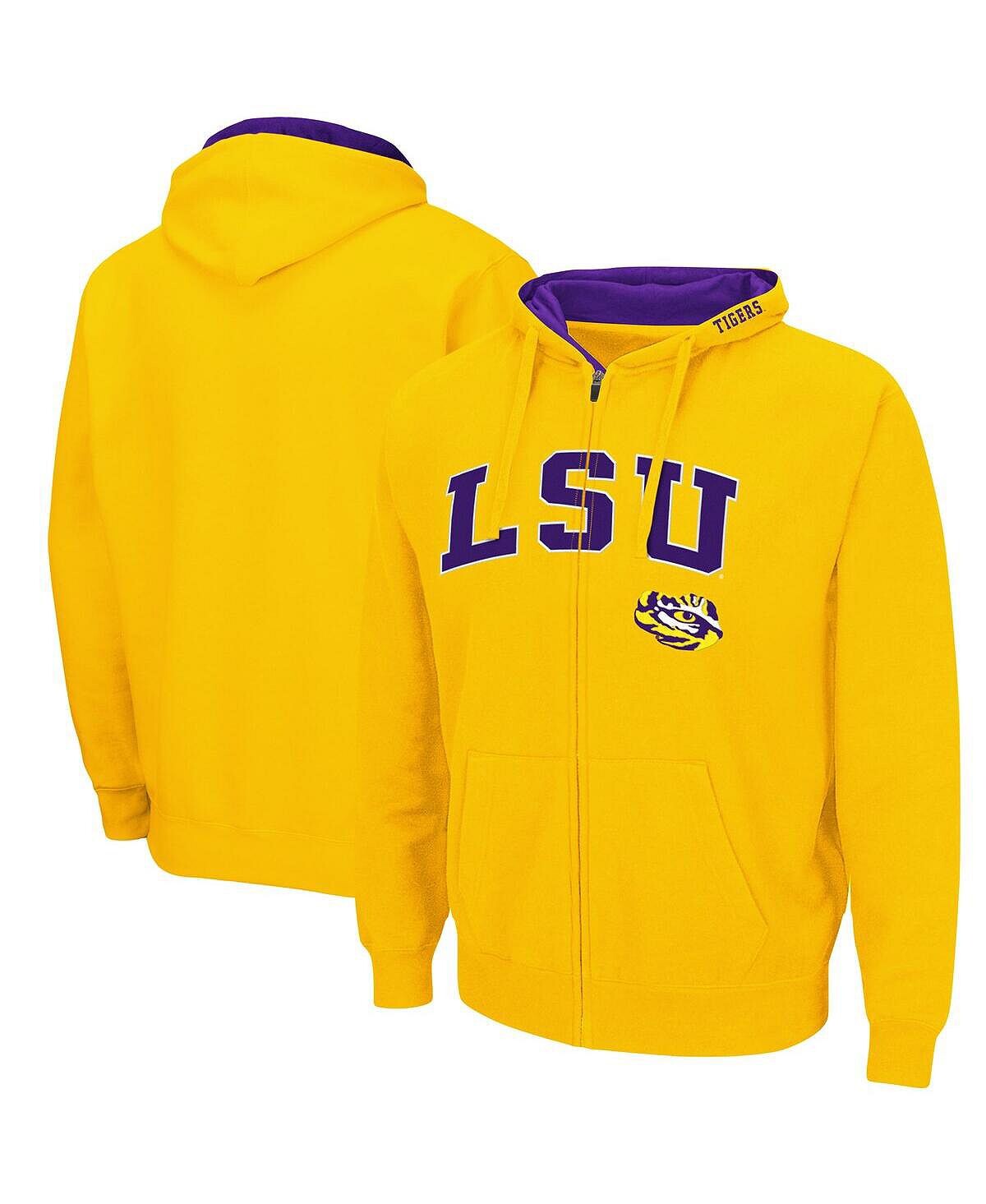

Мужская толстовка с молнией во всю длину золотого цвета LSU Tigers Arch Logo 3.0 Colosseum, Желтый