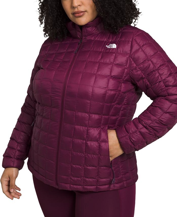 

Стеганая куртка-пуховик больших размеров на молнии The North Face, фиолетовый