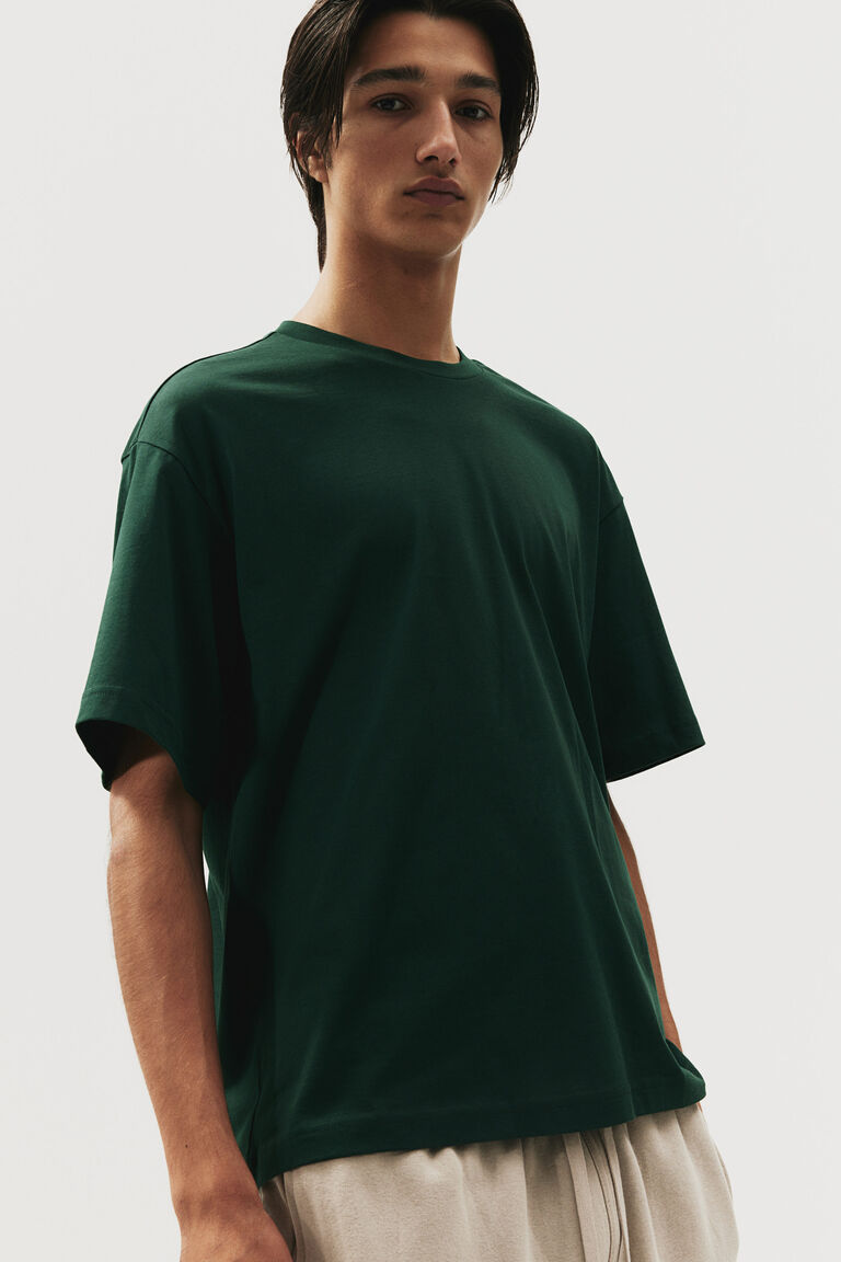 Свободная футболка H&M, зеленый