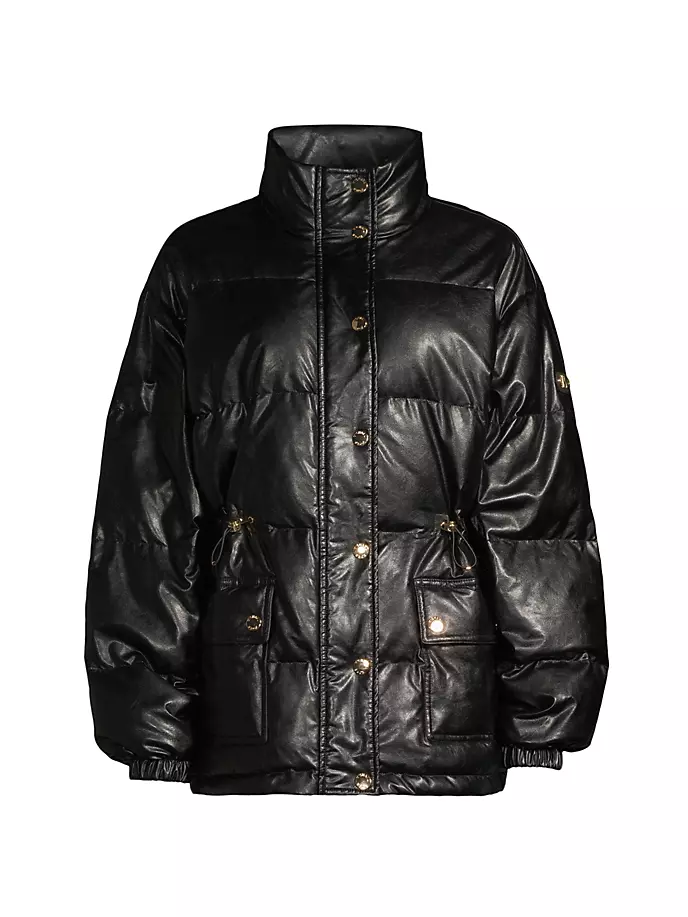 

Пуховик из искусственной кожи Michael Michael Kors, черный