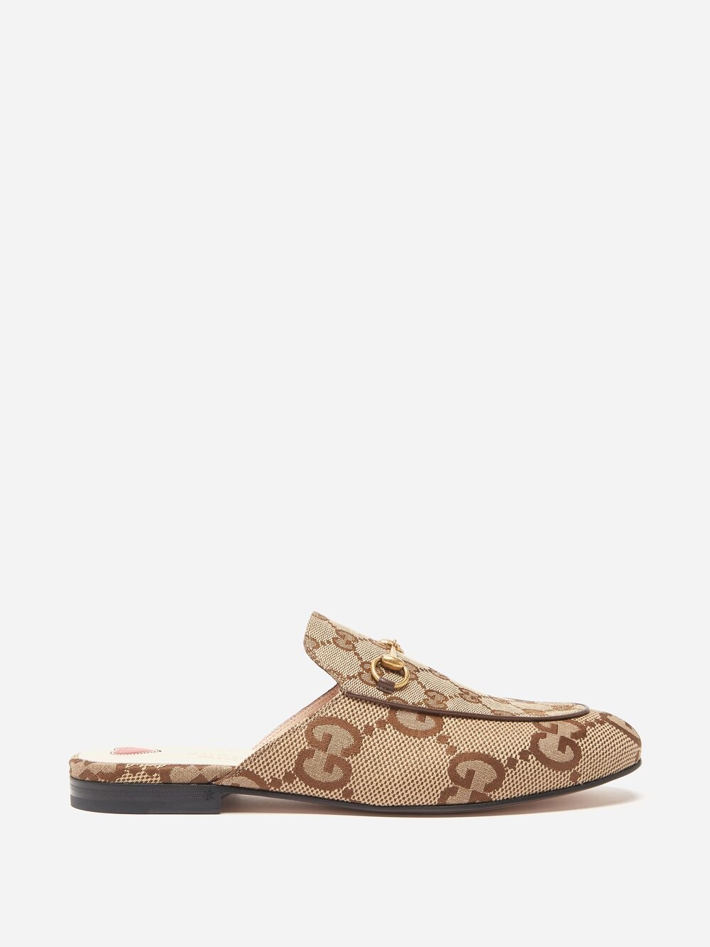 

Лоферы princetown horsebit с открытой спиной и узором gg Gucci, бежевый
