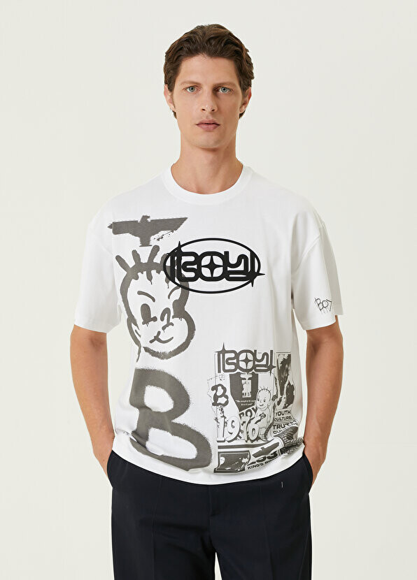 

Белая футболка с граффити kings road Boy London, Белый