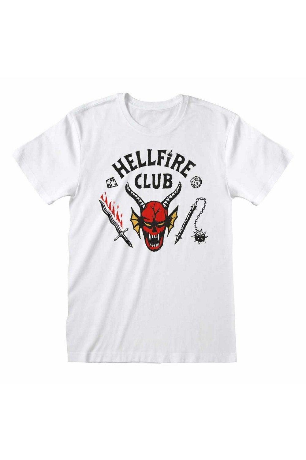 Футболка с логотипом Hellfire Club Stranger Things, белый
