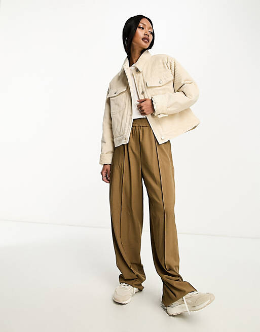 

Овсяная вельветовая куртка с карманами в стиле вестерн ASOS DESIGN