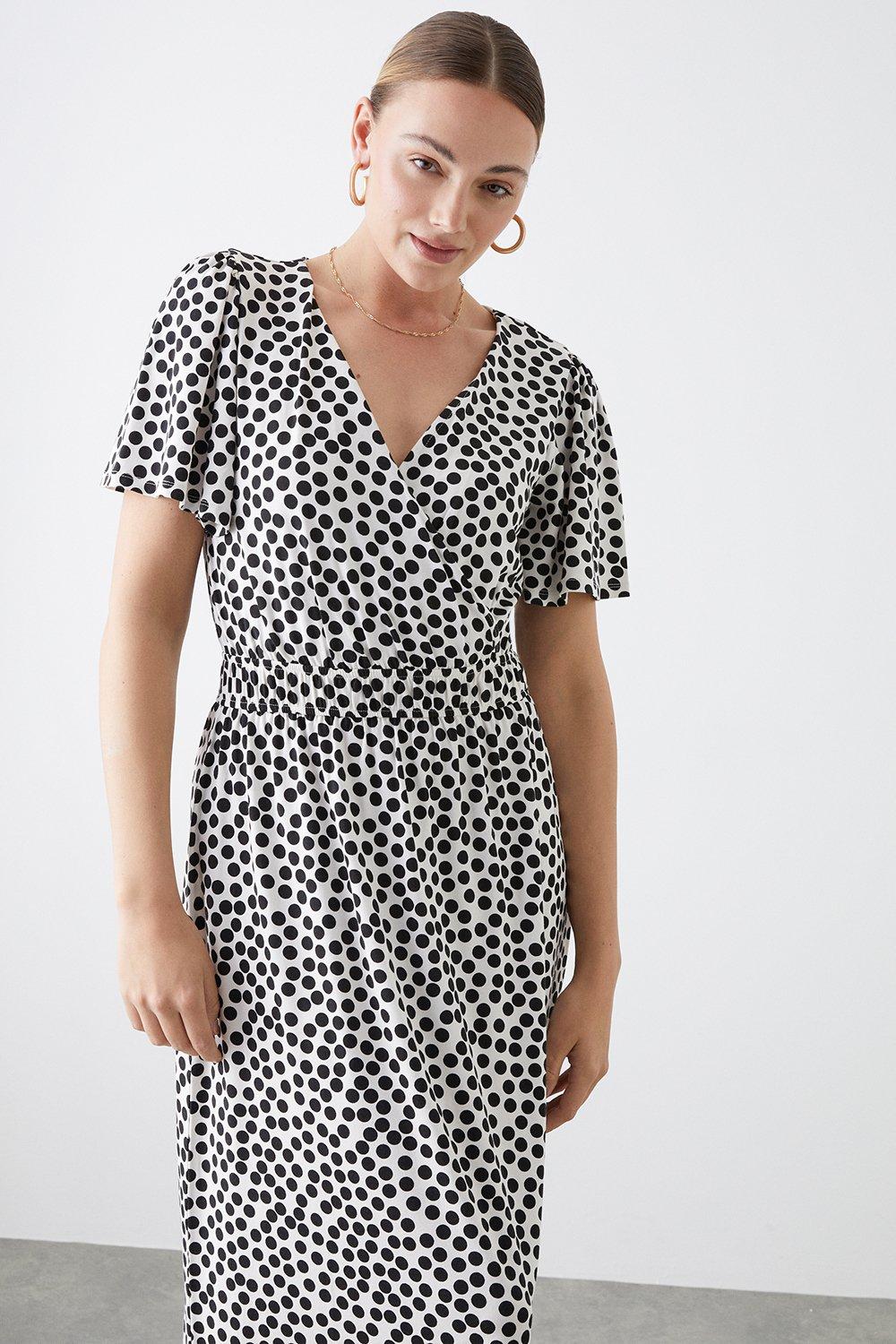 Платье макси Tall Mono Spot с развевающимися рукавами Dorothy Perkins, мультиколор