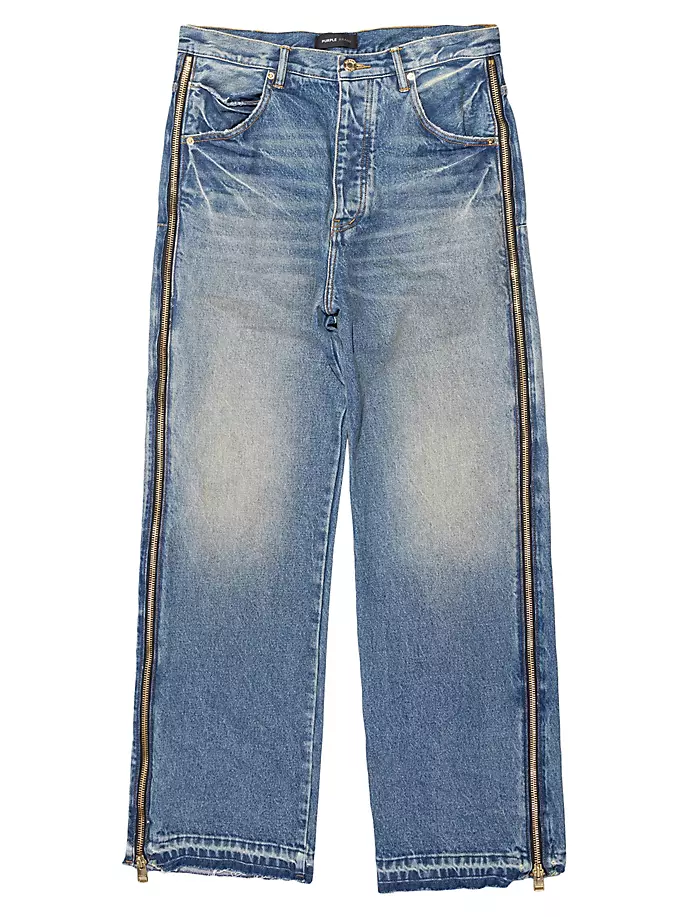

Широкие джинсы с боковой молнией Purple Brand, цвет mid indigo