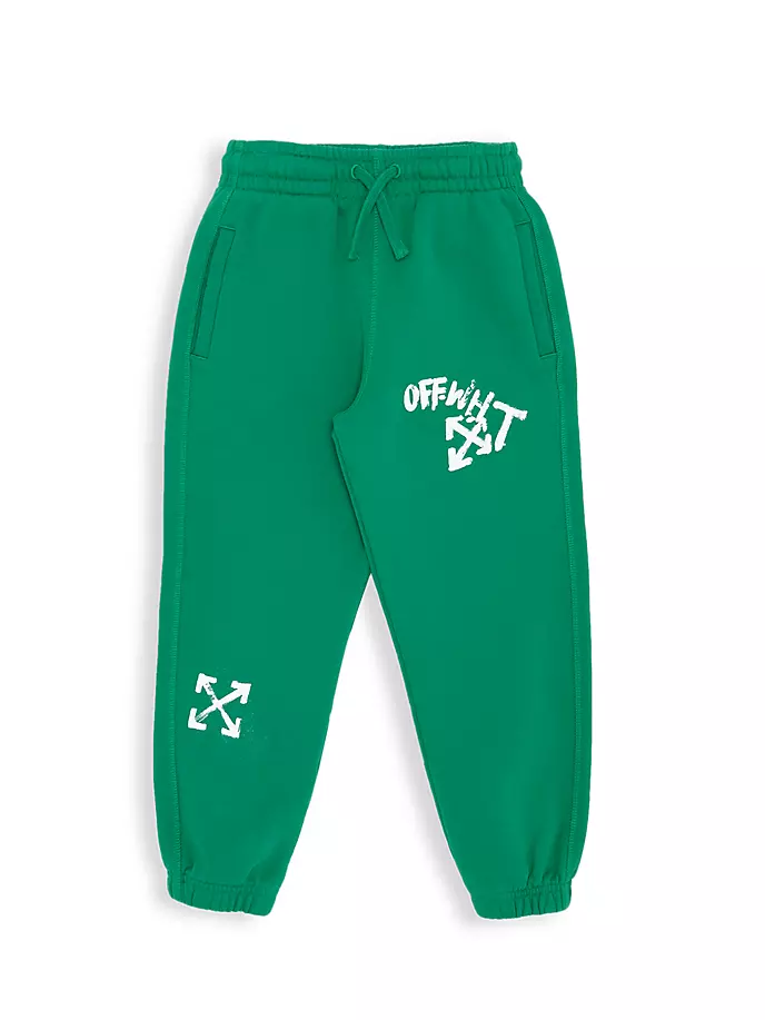 

Спортивные брюки с логотипом Little Boy's & Boy's Paint Script Off-White, белый
