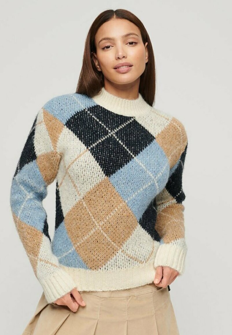

Свитшот Superdry BOXY PATTERN, кремовый ромб