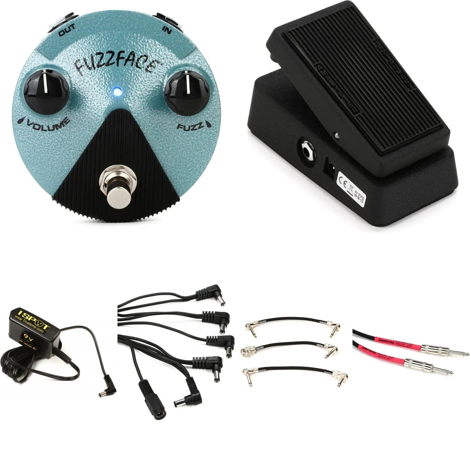 

Мини-педаль Dunlop Cry Baby Mini Wah и Jimi Hendrix Fuzz Face с блоком питания