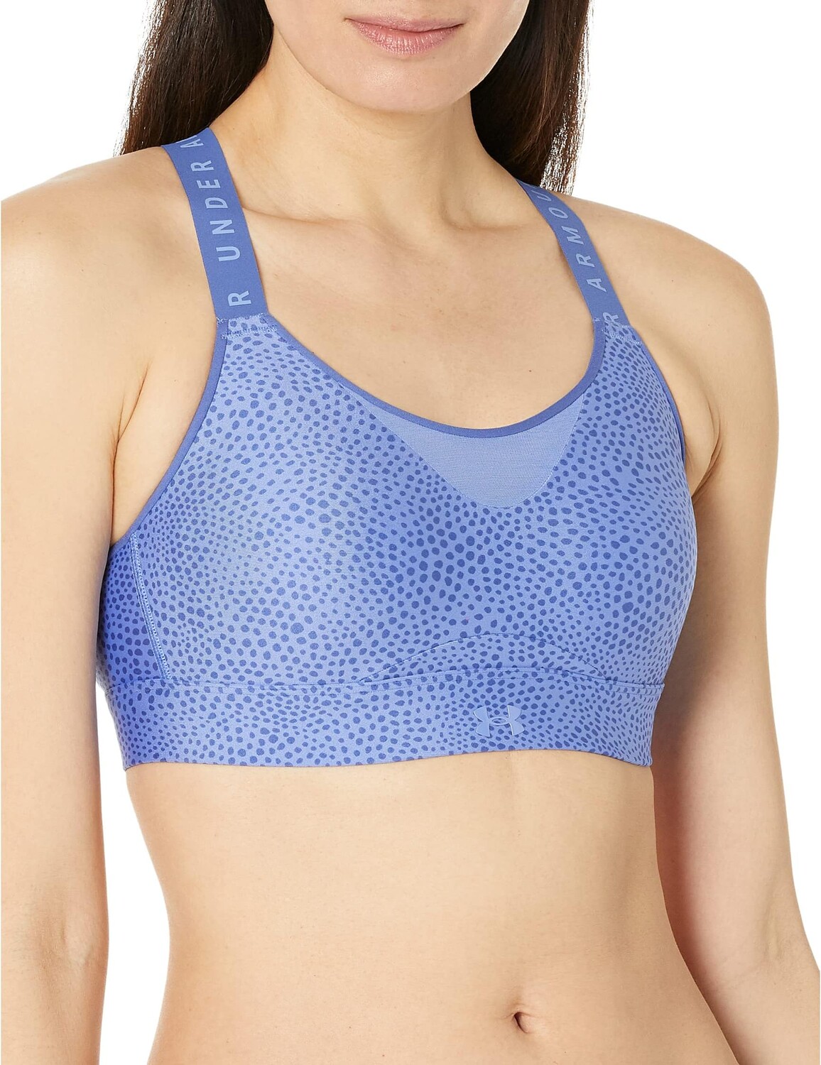 

Бюстгальтер с высоким принтом Infinity Under Armour, цвет Baja Blue/Baja Blue