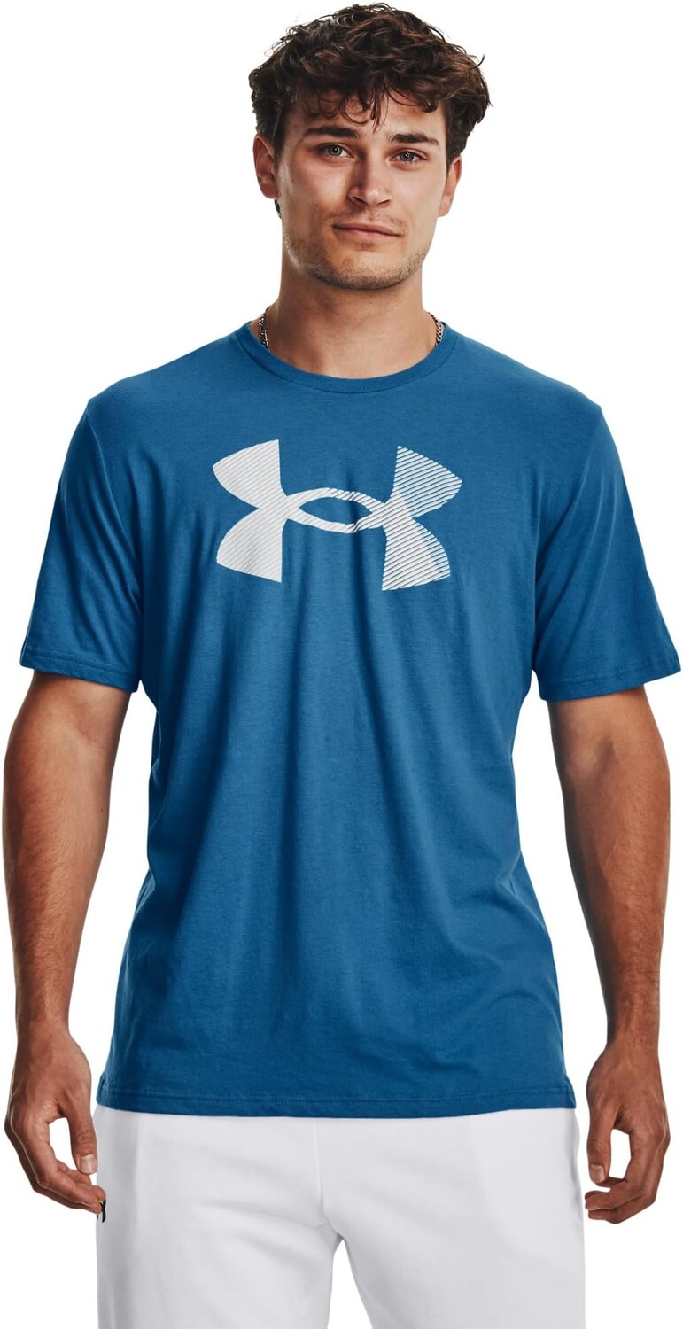 

Футболка с коротким рукавом и большим логотипом Under Armour, цвет Cosmic Blue/Mod Gray/White