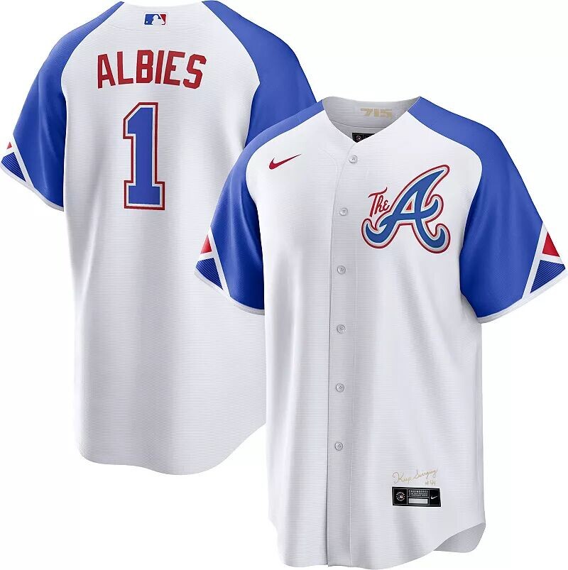 

Мужская крутая базовая майка Nike Atlanta Braves 2023 City Connect Ozzie Albies #1