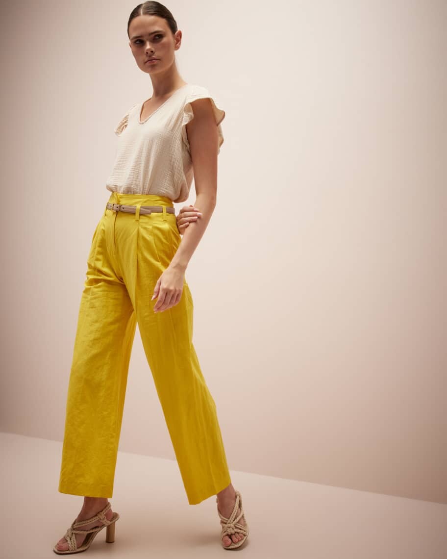 

Широкие брюки Pascale из хлопка и льна Ulla Johnson