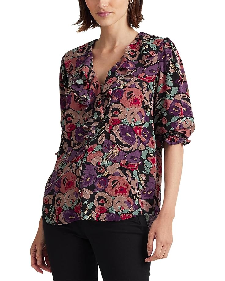 

Блуза LAUREN Ralph Lauren Floral Crepe, черный